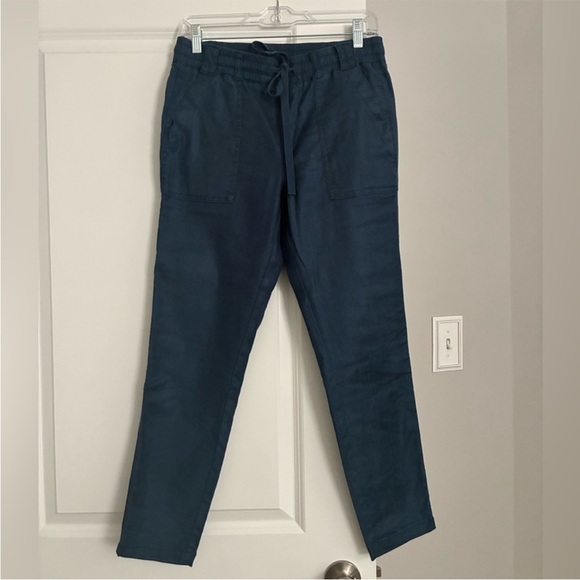 Level 99 Blue Tapered Ankle Pant with Elastic Drawstring - Picture 1 of 3